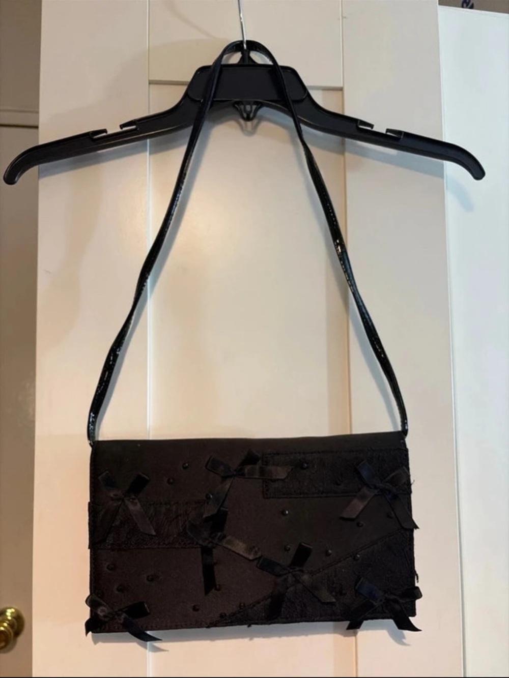 Prabal Gurung for Target Black Ribbon-Appliqué Shoulder Bag